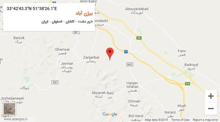 روستای بیژن آباد بر روی نقشه