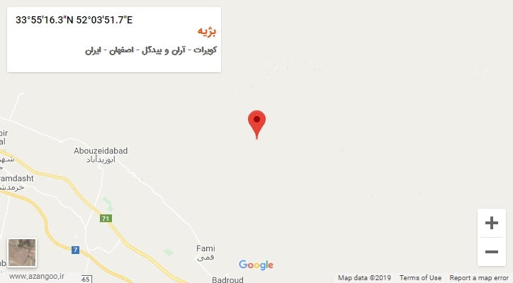 روستای بژیه بر روی نقشه