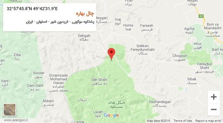 روستای چال بهاره بر روی نقشه
