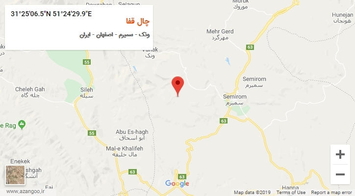 روستای چال قفا بر روی نقشه