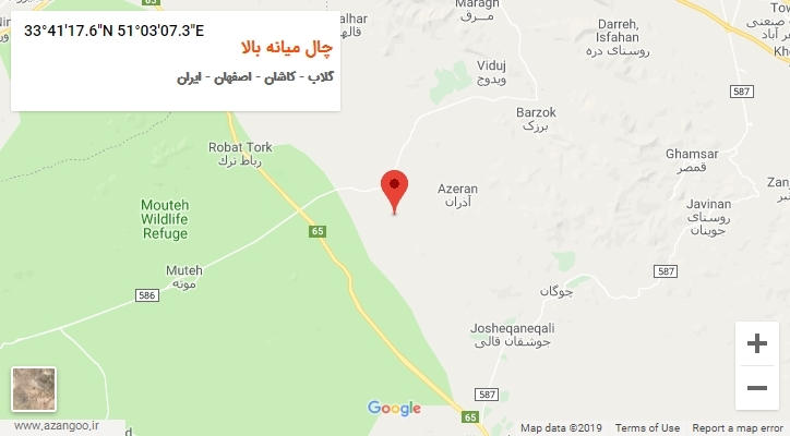 روستای چال میانه بالا بر روی نقشه