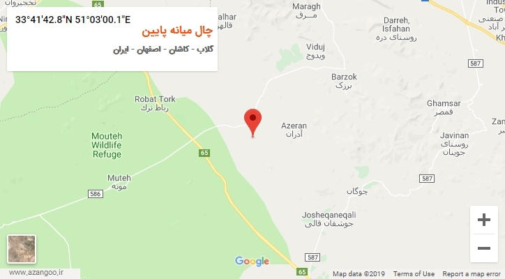 روستای چال میانه پایین بر روی نقشه