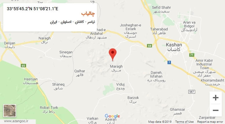 روستای چالیاب بر روی نقشه