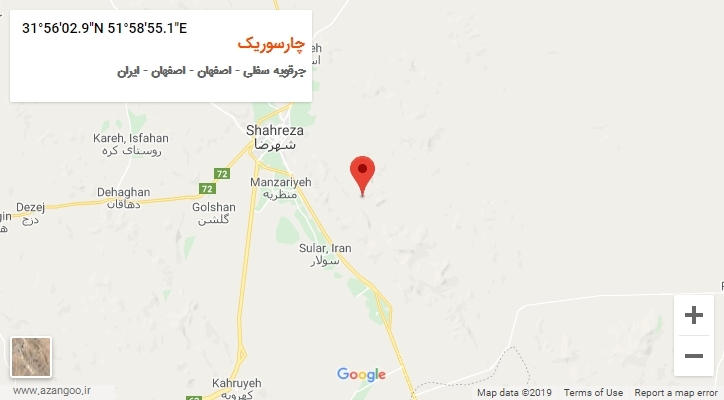 روستای چارسوریک بر روی نقشه