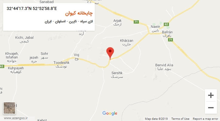 روستای چایخانه کیوان بر روی نقشه