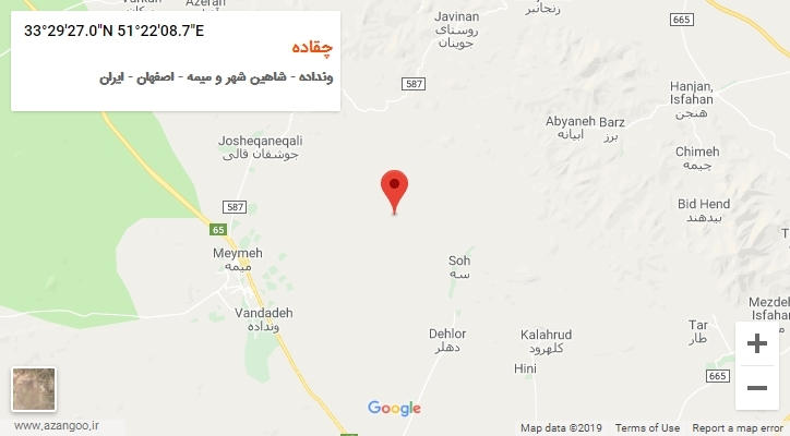 روستای چقاده بر روی نقشه
