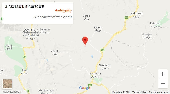 روستای چقورچشمه بر روی نقشه