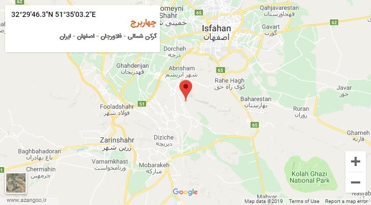 روستای چهاربرج بر روی نقشه