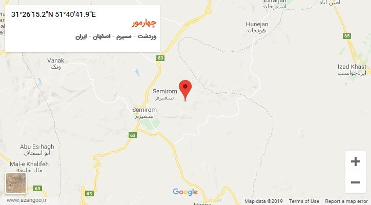 روستای چهارمور بر روی نقشه