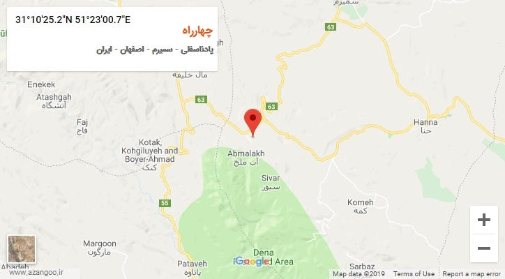 روستای چهارراه بر روی نقشه