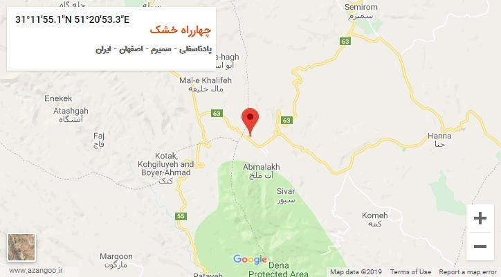 روستای چهارراه خشک بر روی نقشه