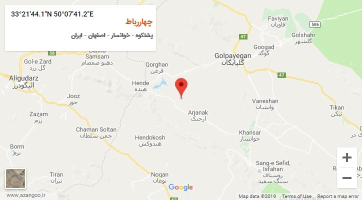 روستای چهاررباط بر روی نقشه