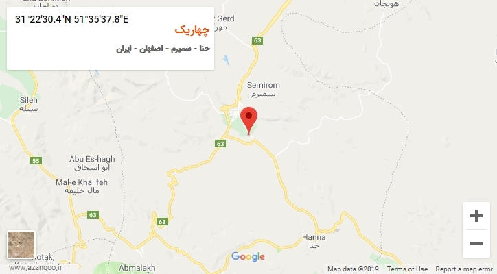 روستای چهاریک بر روی نقشه