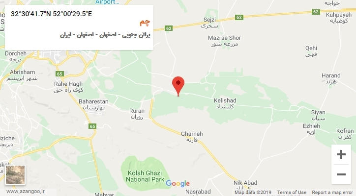 روستای چم بر روی نقشه