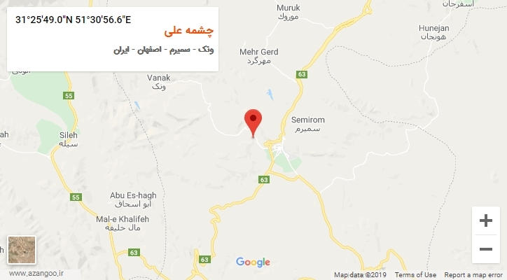 روستای چشمه علی بر روی نقشه