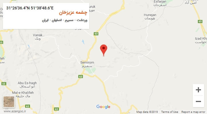 روستای چشمه عزیزخان بر روی نقشه