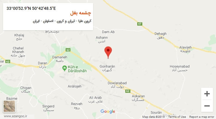 روستای چشمه بغل بر روی نقشه