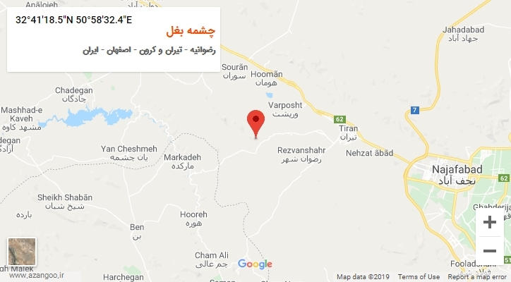روستای چشمه بغل بر روی نقشه