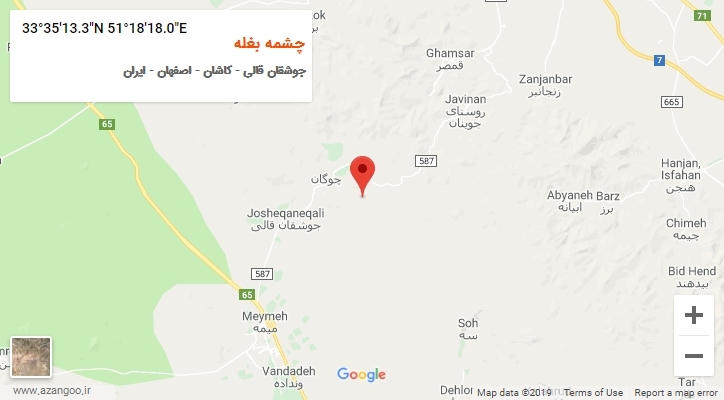 روستای چشمه بغله بر روی نقشه