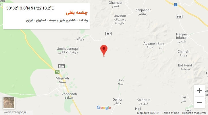 روستای چشمه بغلی بر روی نقشه