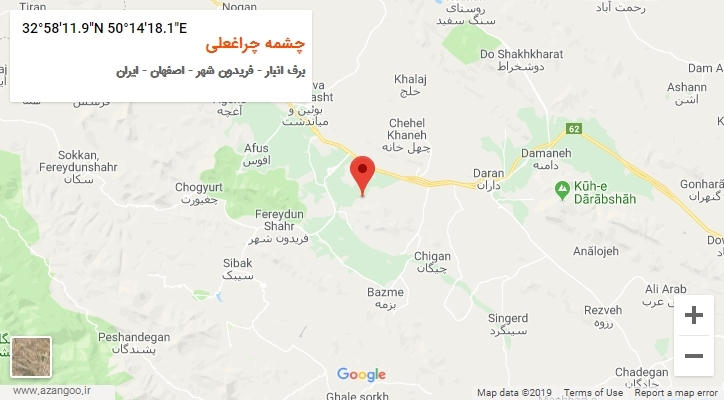 روستای چشمه چراغعلی بر روی نقشه