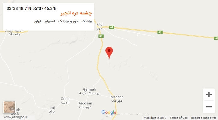 روستای چشمه دره انجیر بر روی نقشه