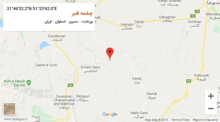 روستای چشمه قنبر بر روی نقشه