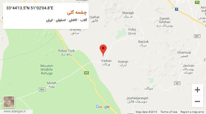 روستای چشمه گلی بر روی نقشه