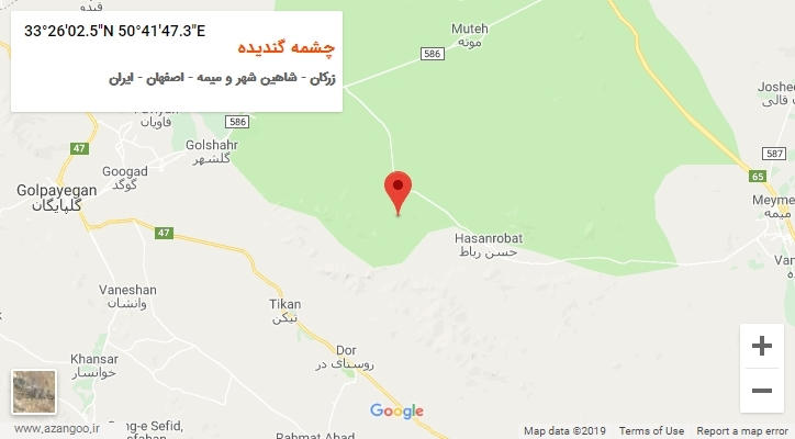 روستای چشمه گندیده بر روی نقشه