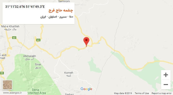روستای چشمه حاج فرج بر روی نقشه