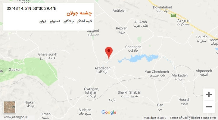 روستای چشمه جولان بر روی نقشه
