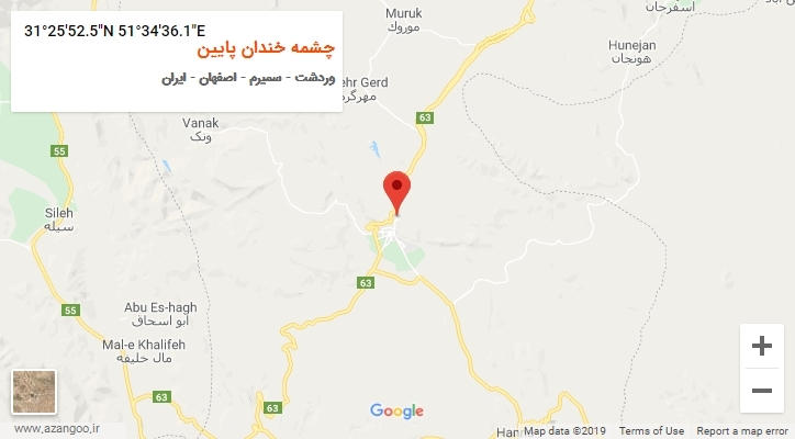 روستای چشمه خندان پایین بر روی نقشه