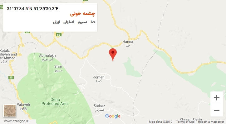 روستای چشمه خونی بر روی نقشه
