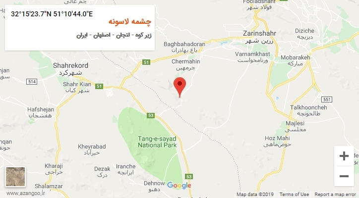 روستای چشمه لاسونه بر روی نقشه