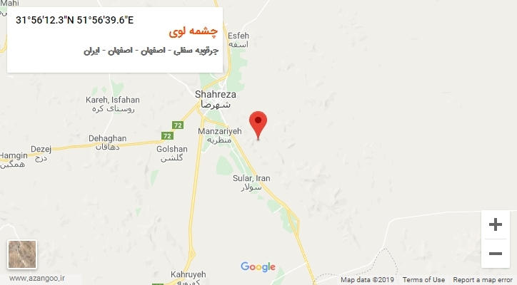روستای چشمه لوی بر روی نقشه