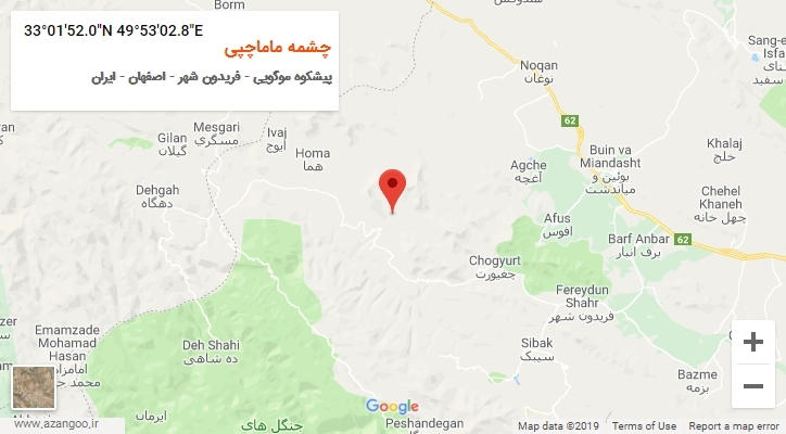 روستای چشمه ماماچپی بر روی نقشه