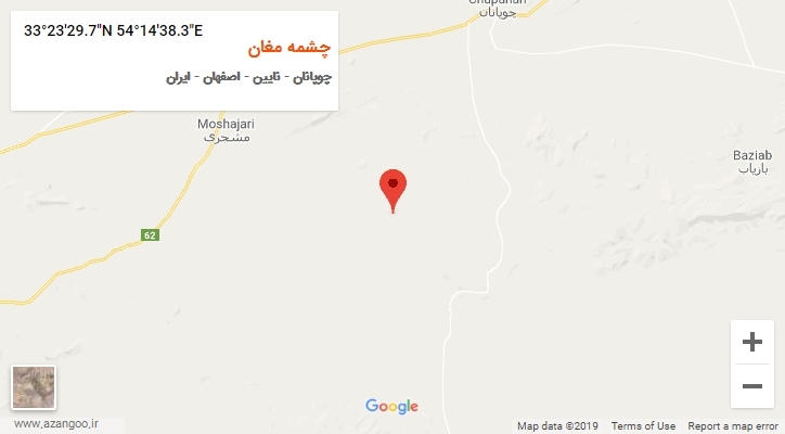 روستای چشمه مغان بر روی نقشه