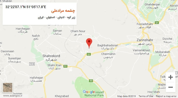 روستای چشمه مرادعلی بر روی نقشه