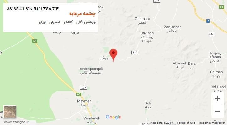 روستای چشمه مرغابه بر روی نقشه