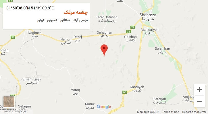 روستای چشمه مرغک بر روی نقشه