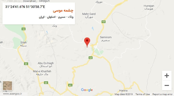 روستای چشمه موسی بر روی نقشه