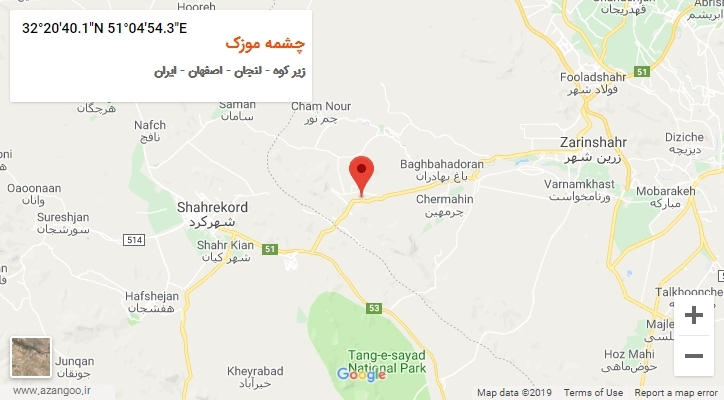 روستای چشمه موزک بر روی نقشه
