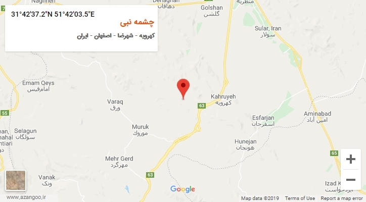 روستای چشمه نبی بر روی نقشه