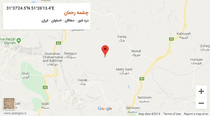 روستای چشمه رحمان بر روی نقشه