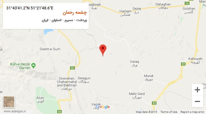 روستای چشمه رحمان بر روی نقشه