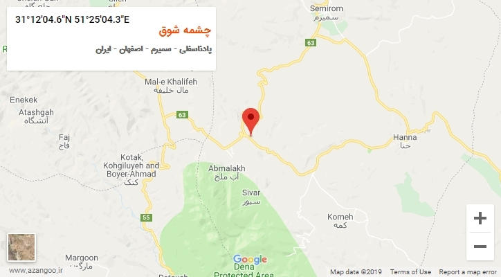 روستای چشمه شوق بر روی نقشه