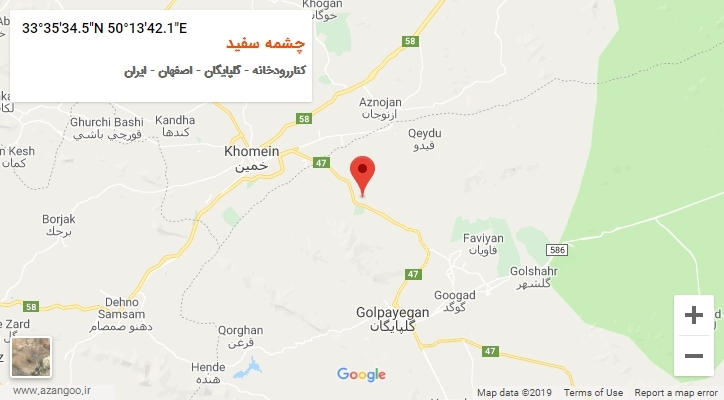 روستای چشمه سفید بر روی نقشه