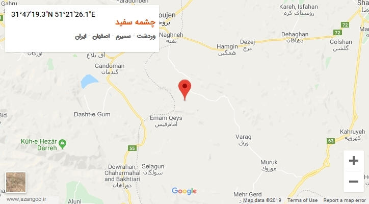 روستای چشمه سفید بر روی نقشه