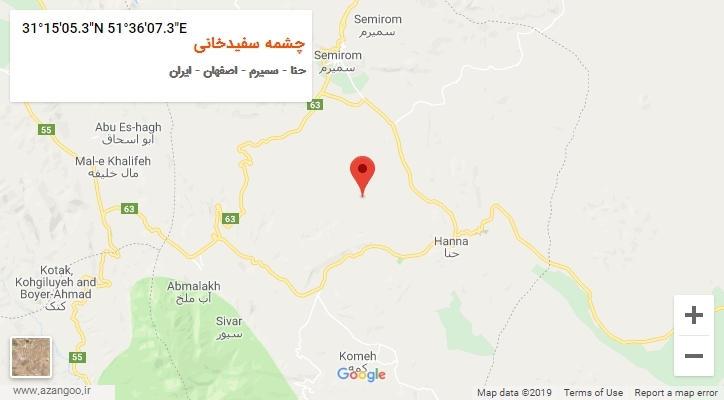 روستای چشمه سفیدخانی بر روی نقشه