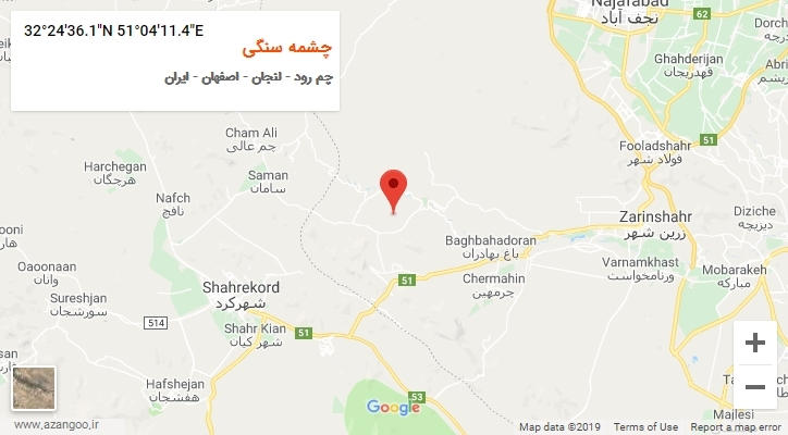 روستای چشمه سنگی بر روی نقشه